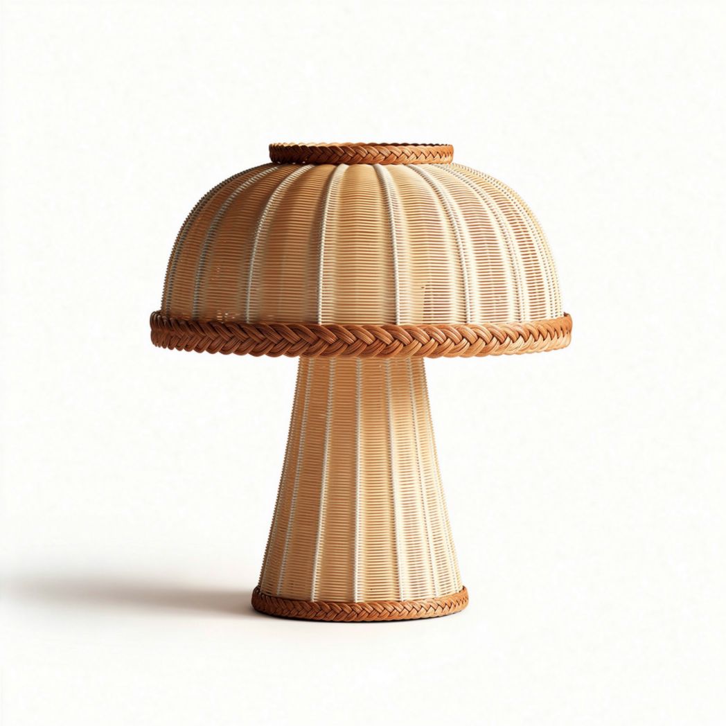 Lampa stołowa rattanowa w kolorze naturalnym 30 x 30 x 45cm