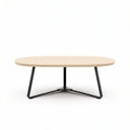 Stolik kawowy owalny z drewna i metalu 120 x 70 x 45cm w kolorze naturalnym